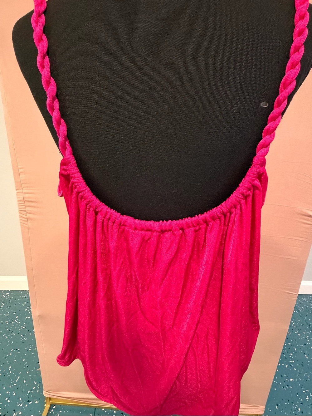 Express Bright Fuchsia Braided-Strap Camisole - Picture 2 of 3